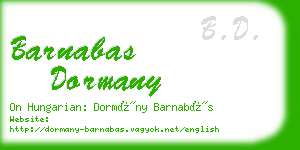 barnabas dormany business card